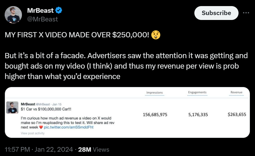 photo: Screenshot of revenue tweet